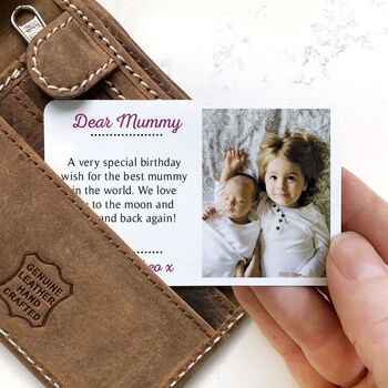 Personalised Wallet Metal Photo Card For Mummy, 7 of 9
