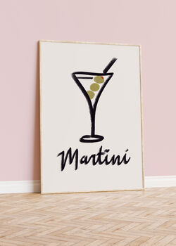 Minimalist Martini Kitchen Print, 4 of 4