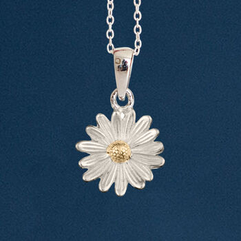 Personalised Sterling Silver April Daisy Birth Flower Necklace, 2 of 12