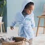 Personalised Soft Baby/Child's Dressing Gown In Blue, thumbnail 1 of 9