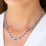 Evil Eye Protection Turquoise And Lapis Lazuli Necklace, thumbnail 1 of 11