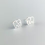 Sterling Silver Simple Elephant Stud Earrings, thumbnail 4 of 6