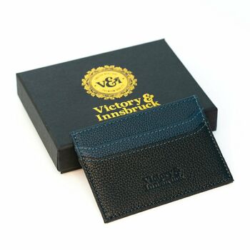 Slim Leather Card Holder Wallet; Brown Tan/Black, 12 of 12