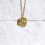 18 K Gold Coin Eye Necklace Evil Eye Pendant, thumbnail 1 of 5