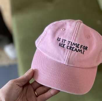 Is It Time For Ice Cream Personalised Kids Cap, 2 of 3