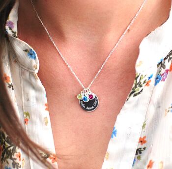 Personalised Silver Family Birthstone Necklace, 2 of 7