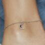 Moon Anklet For Empowerment Silver Or Gold Vermeil, thumbnail 1 of 5
