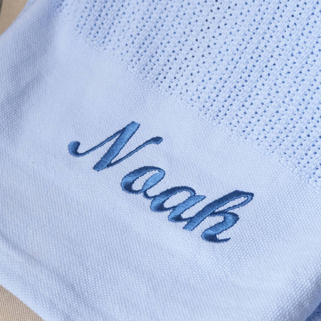 Personalised Blue Cellular Blanket By KEEDD