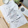 Our Home Location Map Personalised Tea Towel, thumbnail 1 of 5