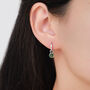 Genuine Jade Dangling Huggie Hoop Earrings, thumbnail 8 of 12