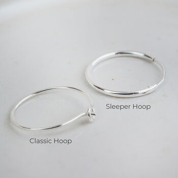 Sterling Silver Textured Hexagon Charm Hoops, 3 of 8