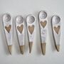 Handmade Mini Valentines Oatmeal Pottery Heart Spoon, thumbnail 4 of 5