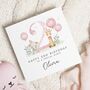 Personalised Niece 2nd Birthday Elephant Giraffe Card, thumbnail 1 of 7