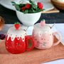 Strawberry Desert And Drink Mug With Lid And Spoon, thumbnail 8 of 10