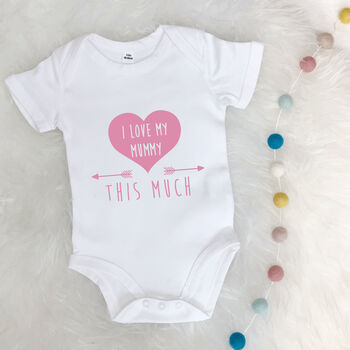 I Love You This Much Personalised Babygrow, 7 of 10