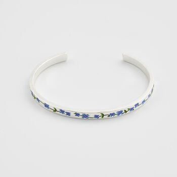 Silver Forget Me Not Bangle, 3 of 9