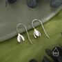 Enamel Painted Snowdrop Flower Drop Earrings In Sterling Silver, thumbnail 1 of 10
