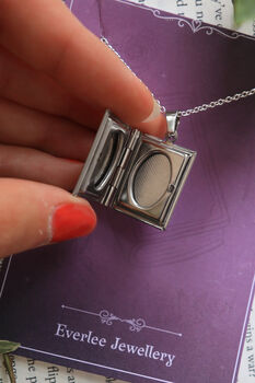 Dragon Book Locket Pendant Necklace Gold And Silver, 6 of 6