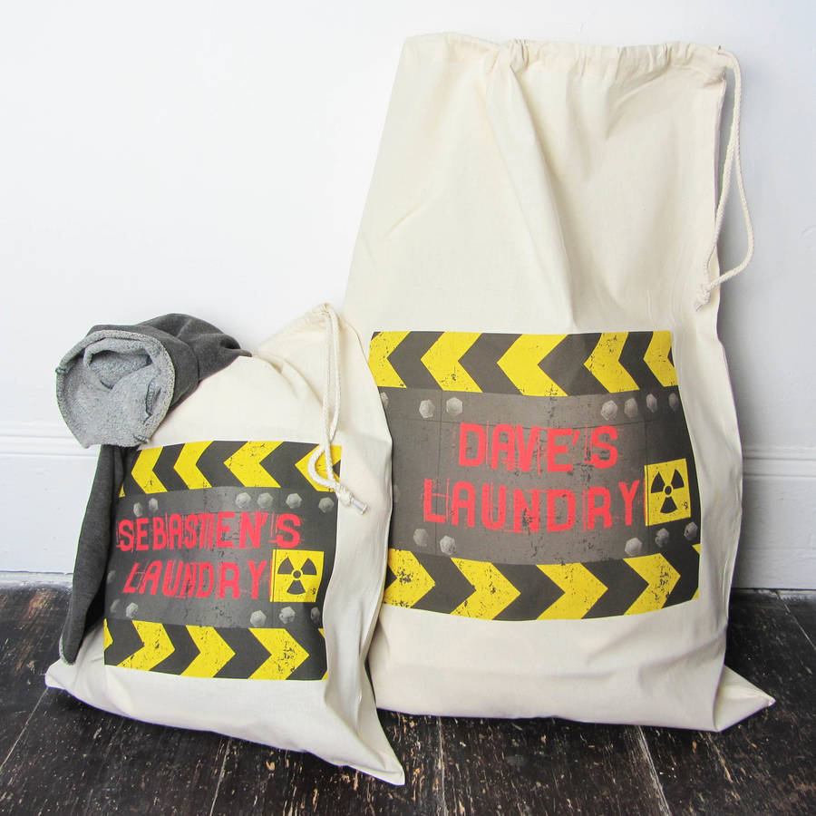 Mens Personalised Laundry Bag By Weasel and Stoat