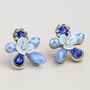 Colourful Crystal Flower Stud Earrings, thumbnail 4 of 4