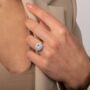 Round Blue Topaz 925 Sterling Silver Ring, thumbnail 1 of 3