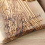 Personalised Irregular Shape Olive Wood Serving Board, thumbnail 4 of 8