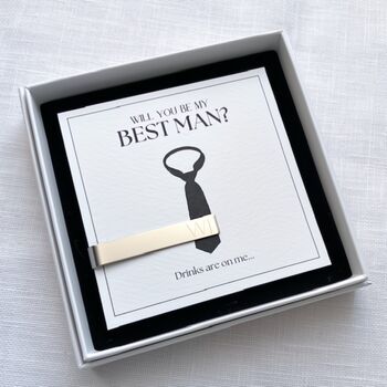 Will You Be My Best Man Tie Clip | Personalised Engraved Stainless Steel Gift, 3 of 8