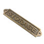 Custom Storage Brass Plaque With Antique Finish, thumbnail 3 of 9