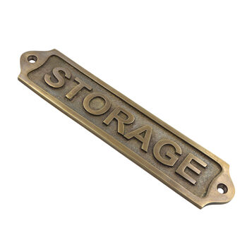 Custom Storage Brass Plaque With Antique Finish, 3 of 9