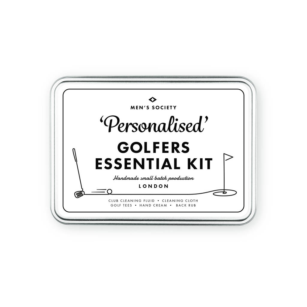 personalised golfer's essential gift set by men's society