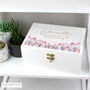 Personalised Wild Flower White Wooden Keepsake Box, thumbnail 2 of 3