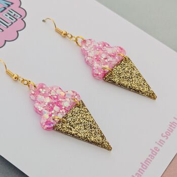 Ice Cream Glitter Resin Earrings, 3 of 8