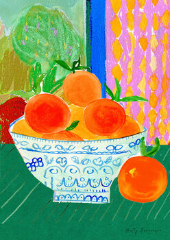 Oranges Still Life Art Print Watercolour Pastel Poster, 3 of 6