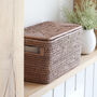 Marbury Taupe Rattan Lidded Bathroom Storage Basket, thumbnail 2 of 4