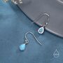 Sterling Silver Pear Cut Blue Turquoise Stone Drop Hook Earrings, thumbnail 5 of 11