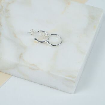 Manhattan Silver And Blue Topaz Interchangeable Gemstone Earrings, 3 of 6