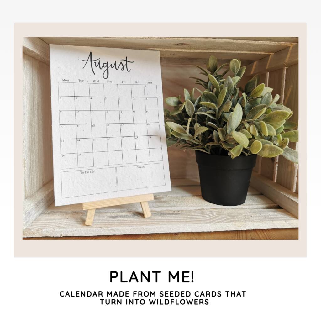 Plantable Eco Desk Calendar Made From Seeded Card 2022, 1 of 6
