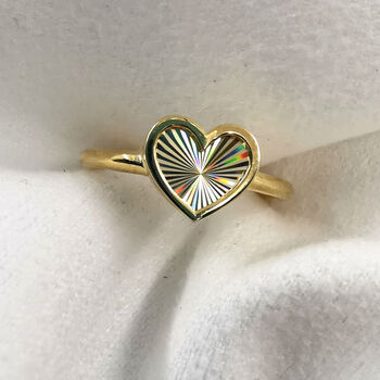 9ct Gold Rainbow Heart Ring, 5 of 8