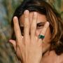 Sacred Universe Men's Green Onyx Signet Ring, thumbnail 5 of 11