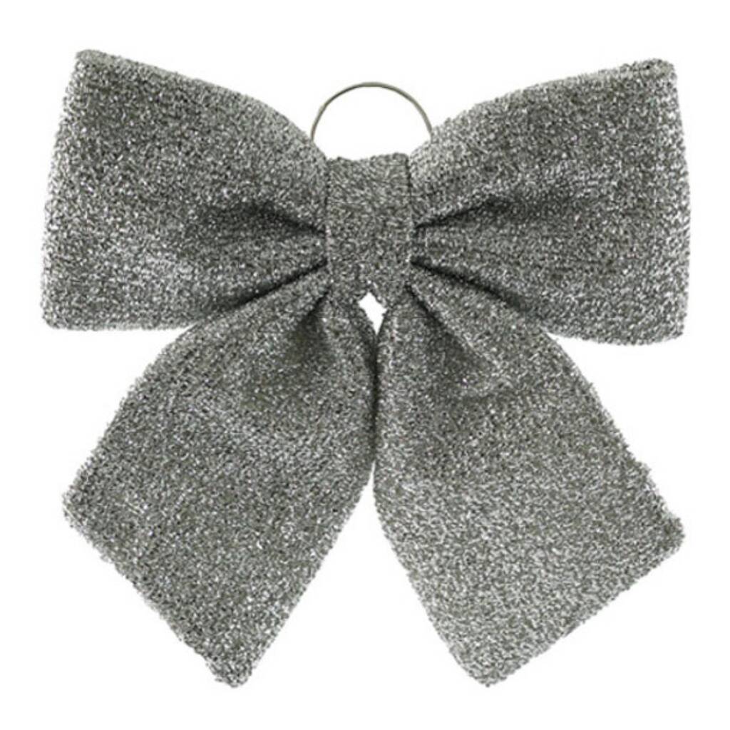 Silver Metallic Bow 34cm, 1 of 1