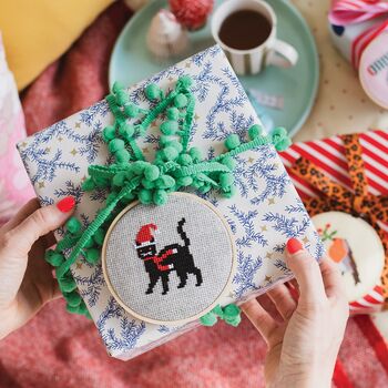 Christmas Cat Cross Stitch Kit, 4 of 6