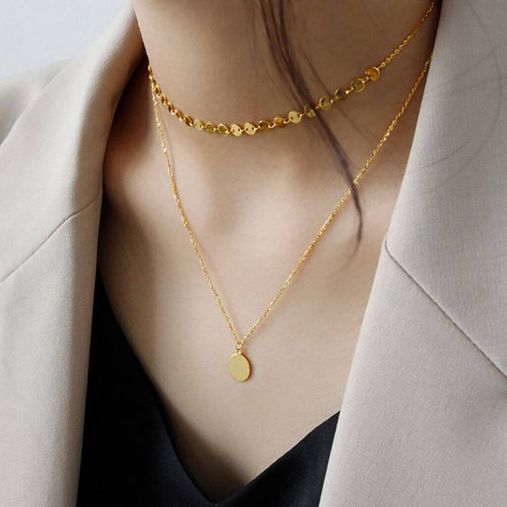 18k Gold Vermeil Geometric Necklace By Jewellery By Elements