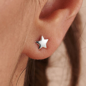 Best Friends Sterling Silver Star Earrings, 4 of 5
