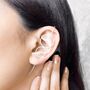 Gold Plated Sterling Silver Double Circle Ear Cuff, thumbnail 4 of 7