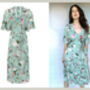Wrap Dress In Summerhouse Print Silk Devore, thumbnail 2 of 2