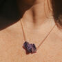 Gold Tone Raw Amethyst Pendant Necklace, thumbnail 1 of 5