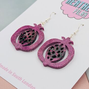 Pomegranate Glitter Earrings, 3 of 5