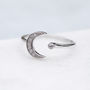 Moon And Star Cubic Zirconia Ring, thumbnail 2 of 6