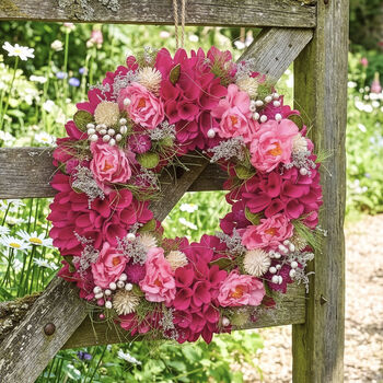 Personalised Winthorpe Pink Floral Wreath, 8 of 8