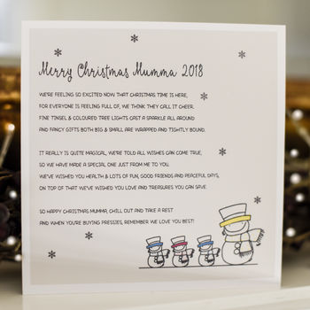 A Personalised 'Merry Christmas Mummy' Poem Card, 2 of 4